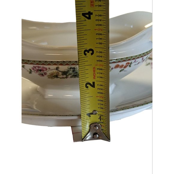 T&V Tressemanes & Vogt Limoges 6701 China Gold Pink Flowers - GRAVY BOAT - Picture 6 of 7